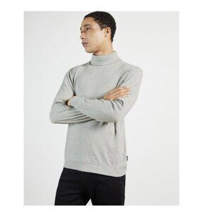 Ted Baker Mens Humour Jersey Gray Rollneck Long Sleeve Top NATURAL Size 7 US 3XL